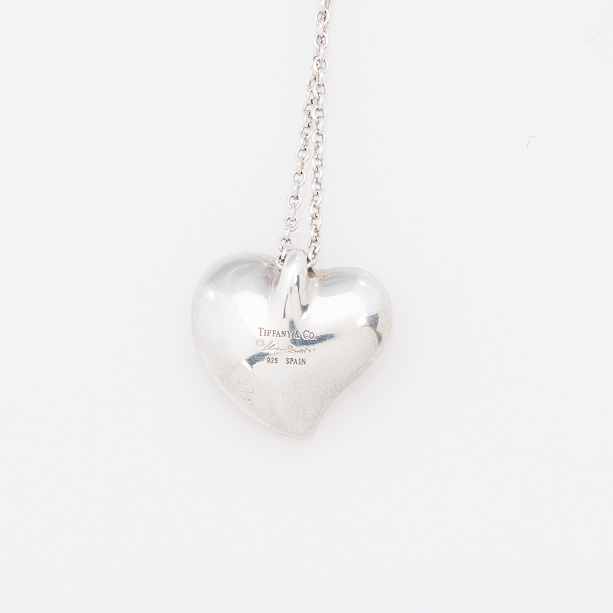 Tiffany & Co. Elsa Peretti Sterling Silver Full Heart Necklace