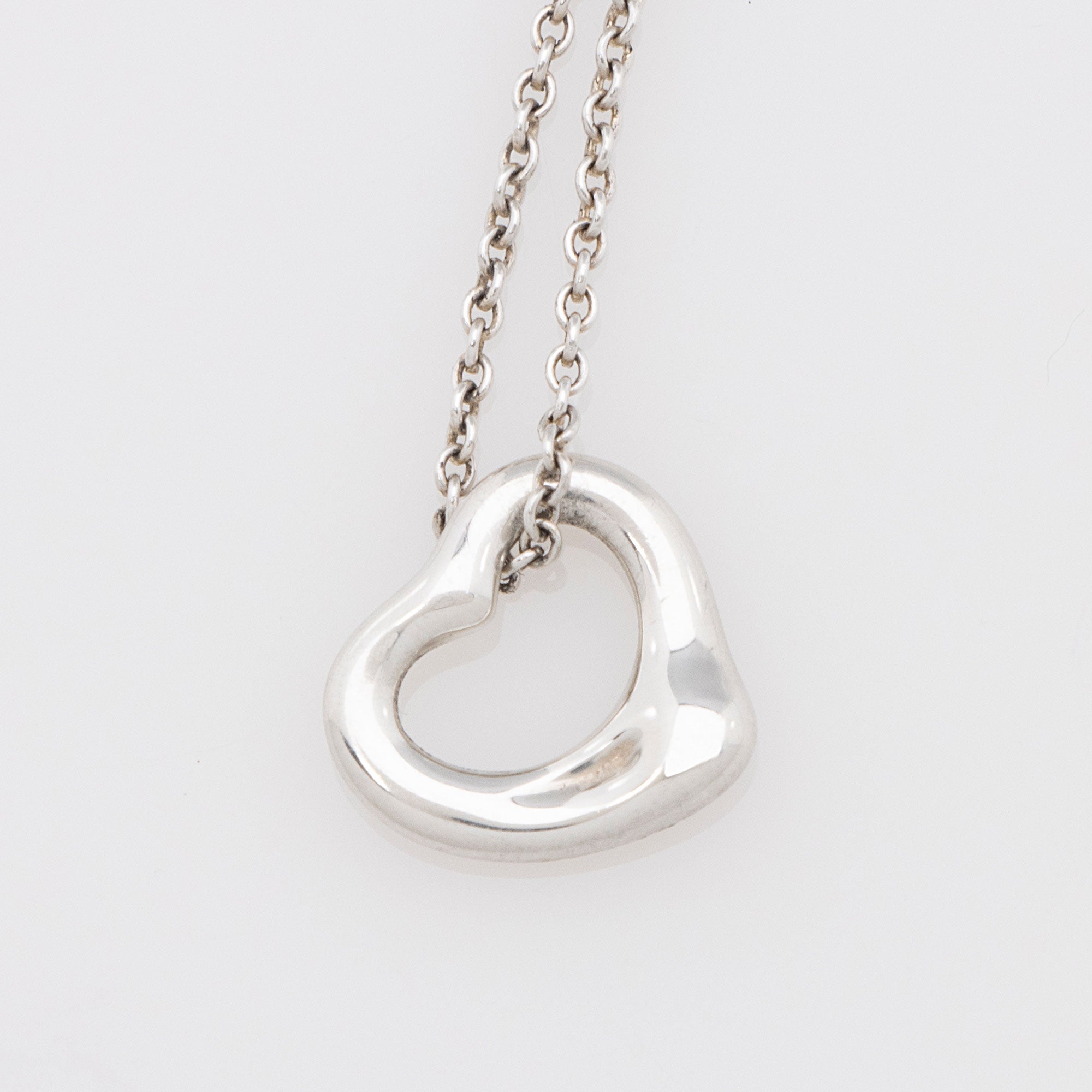 Tiffany & Co. Elsa Peretti Sterling Silver Open Heart 11mm Necklace