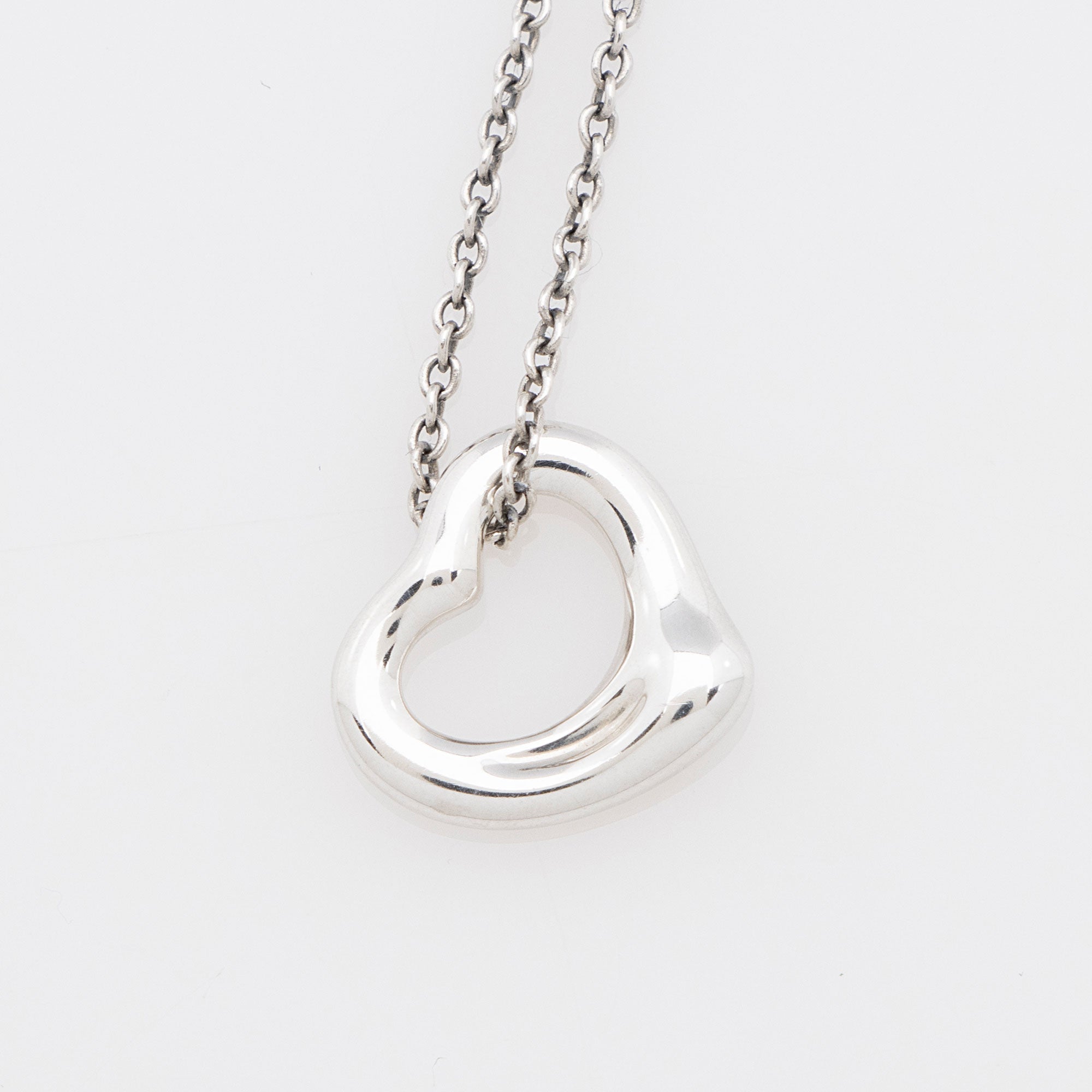 Tiffany & Co. Elsa Peretti Sterling Silver Open Heart 11mm Necklace