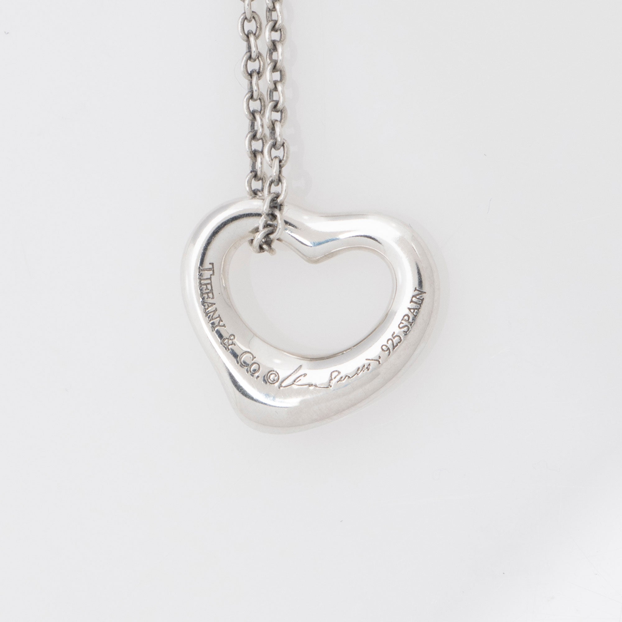 Tiffany & Co. Elsa Peretti Sterling Silver Open Heart 11mm Necklace