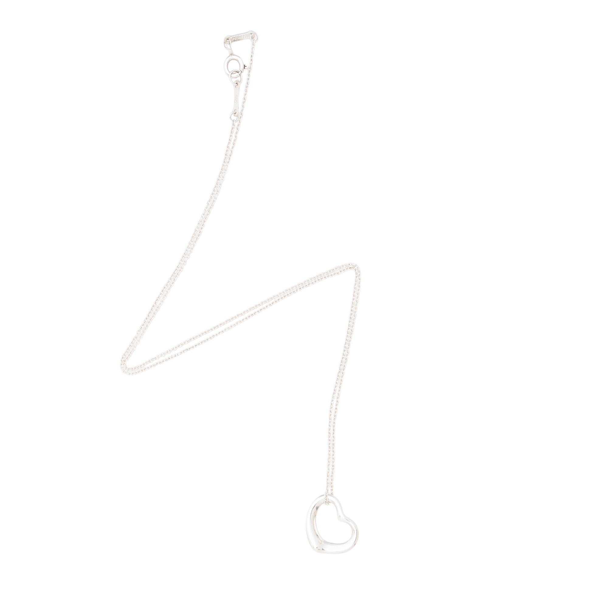 Tiffany & Co. Elsa Peretti Sterling Silver Open Heart 16mm Necklace