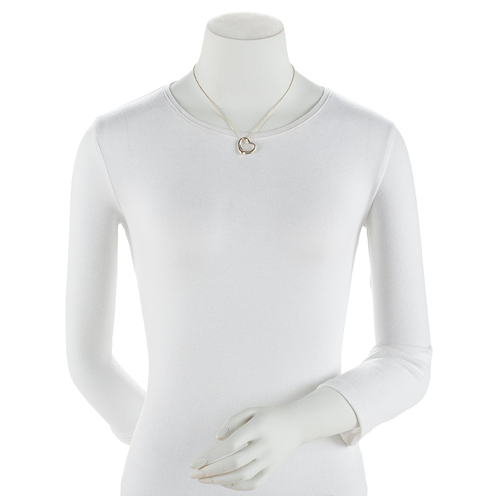 Tiffany & Co. Elsa Peretti Sterling Silver Open Heart 22mm Necklace