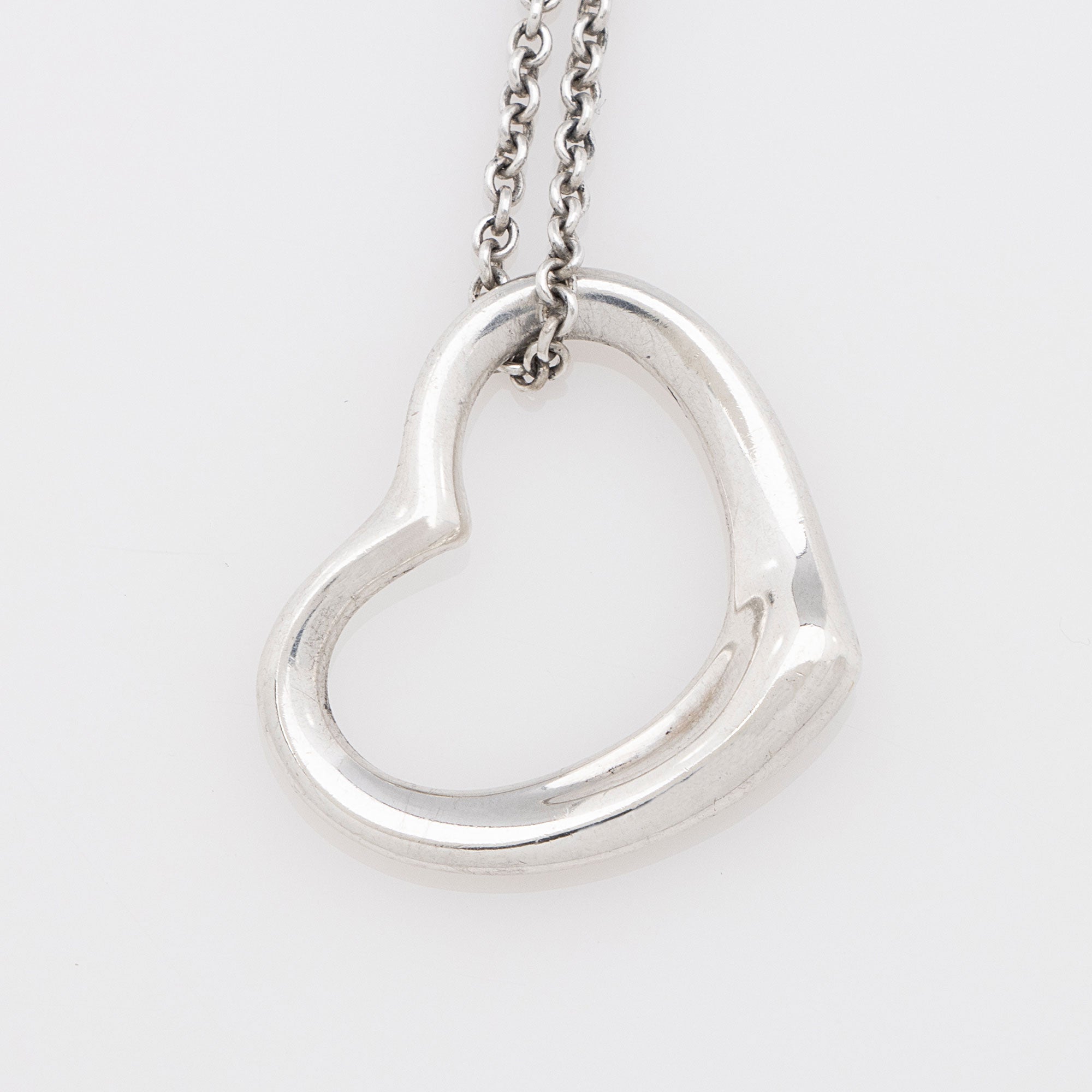 Tiffany & Co. Elsa Peretti Sterling Silver Open Heart 22mm Necklace