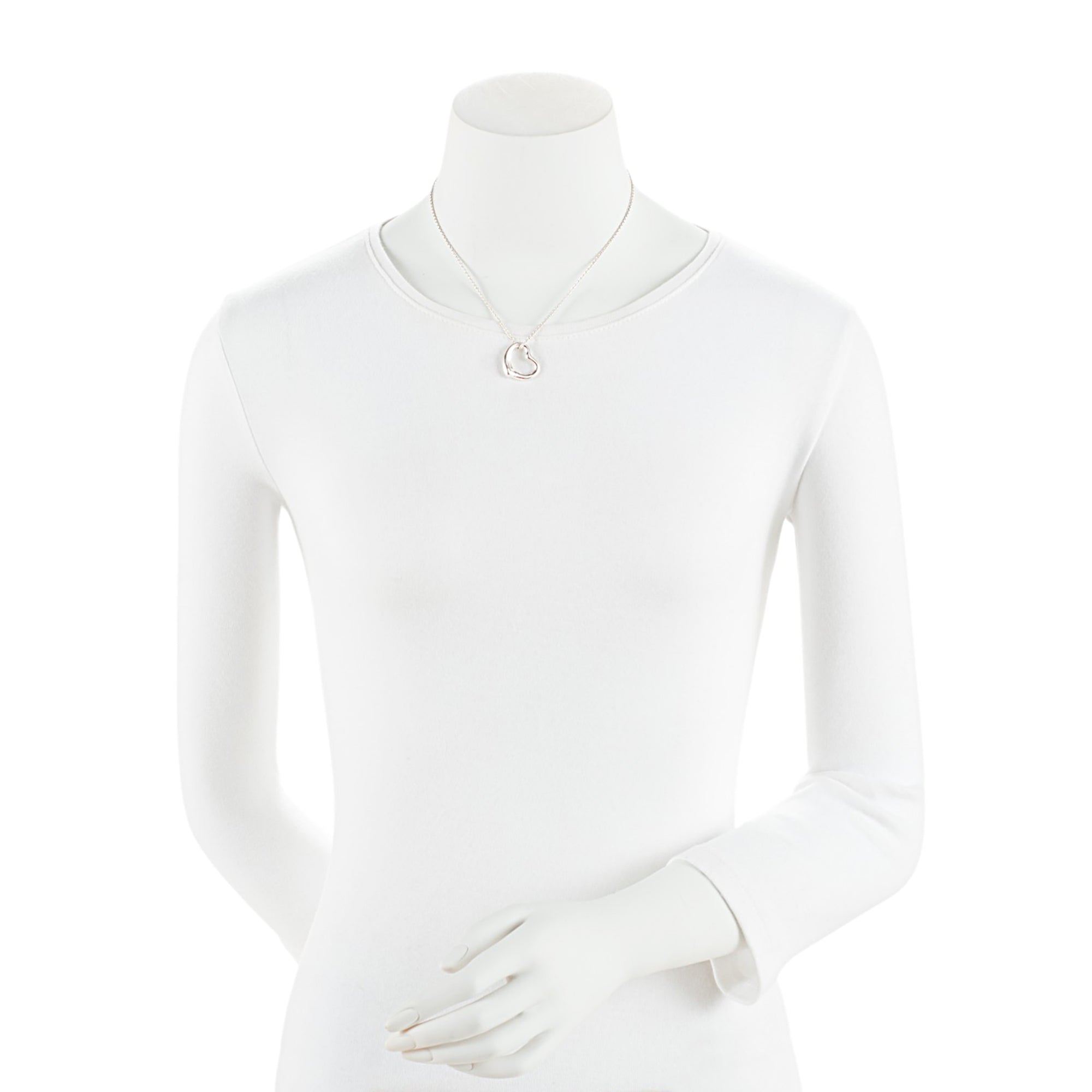 Tiffany & Co. Elsa Peretti Sterling Silver Open Heart 22mm Necklace