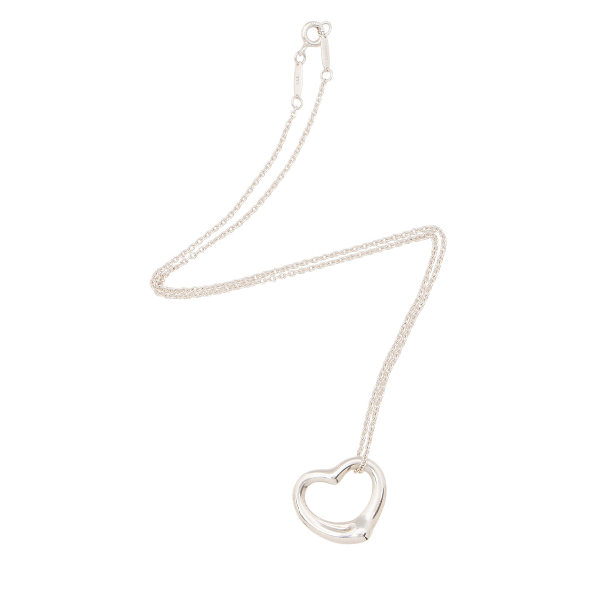 Tiffany & Co. Elsa Peretti Sterling Silver Open Heart 22mm Necklace