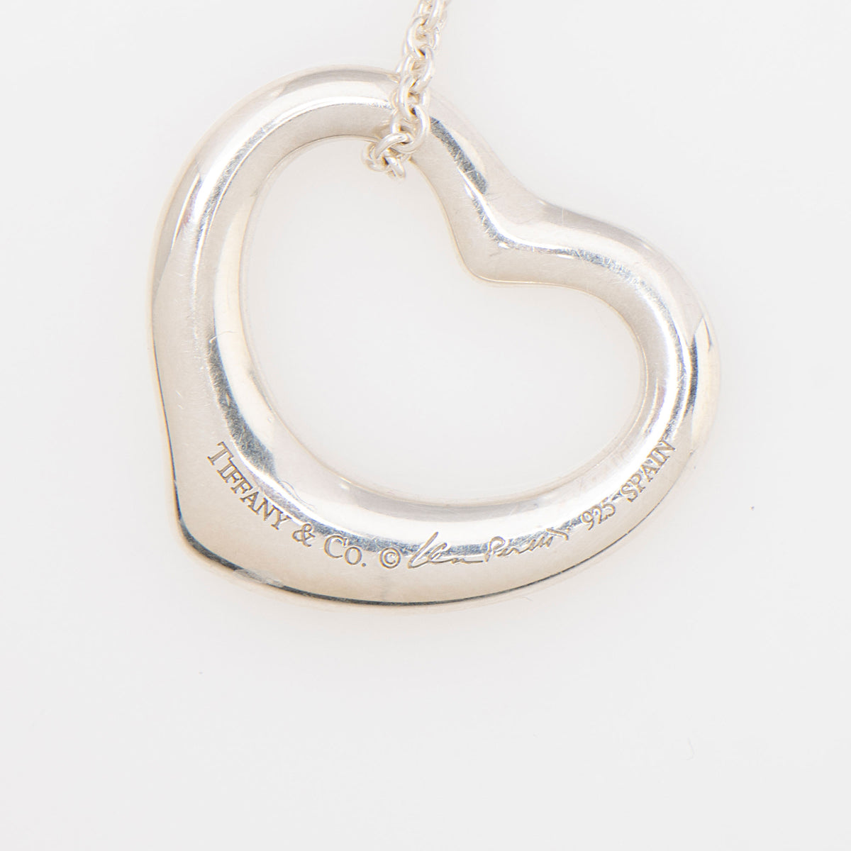 Tiffany & Co. Elsa Peretti Sterling Silver Open Heart 22mm Necklace