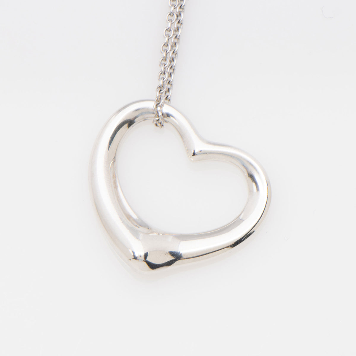 Tiffany & Co. Elsa Peretti Sterling Silver Open Heart 27mm Large Necklace