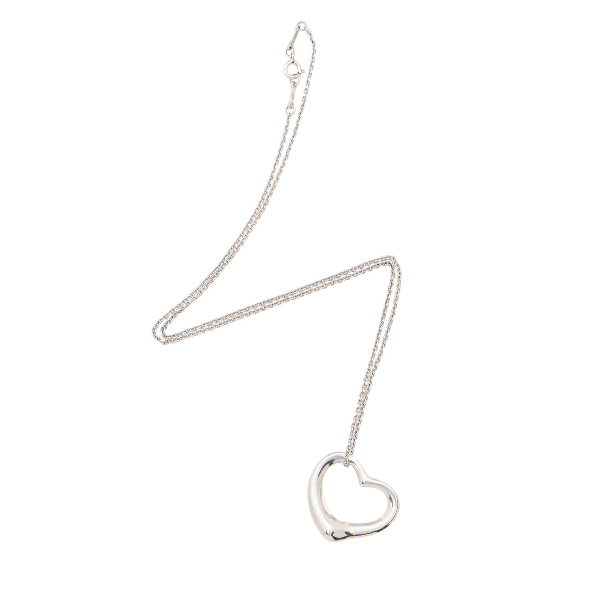 Tiffany & Co. Elsa Peretti Sterling Silver Open Heart 27mm Large Necklace