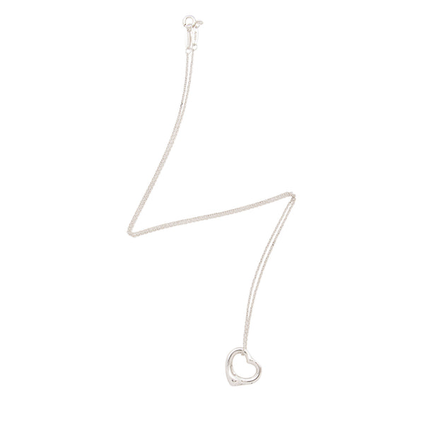 Tiffany & Co. Elsa Peretti Sterling Silver Open Heart Mini Necklace (SHF-ozFPIk)
