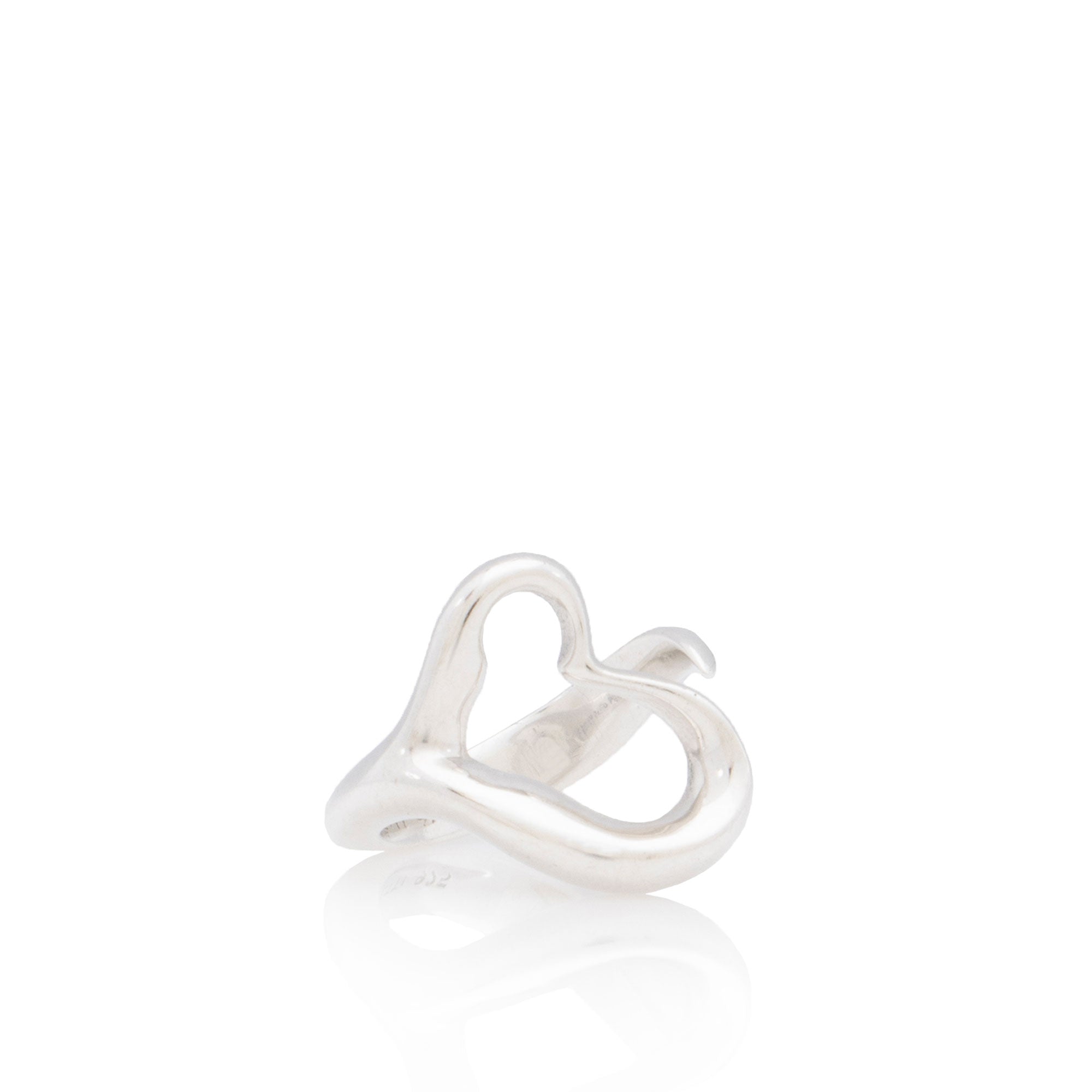 Tiffany & Co. Elsa Peretti Sterling Silver Open Heart Ring - Size 8 (SHF-g9NOup)