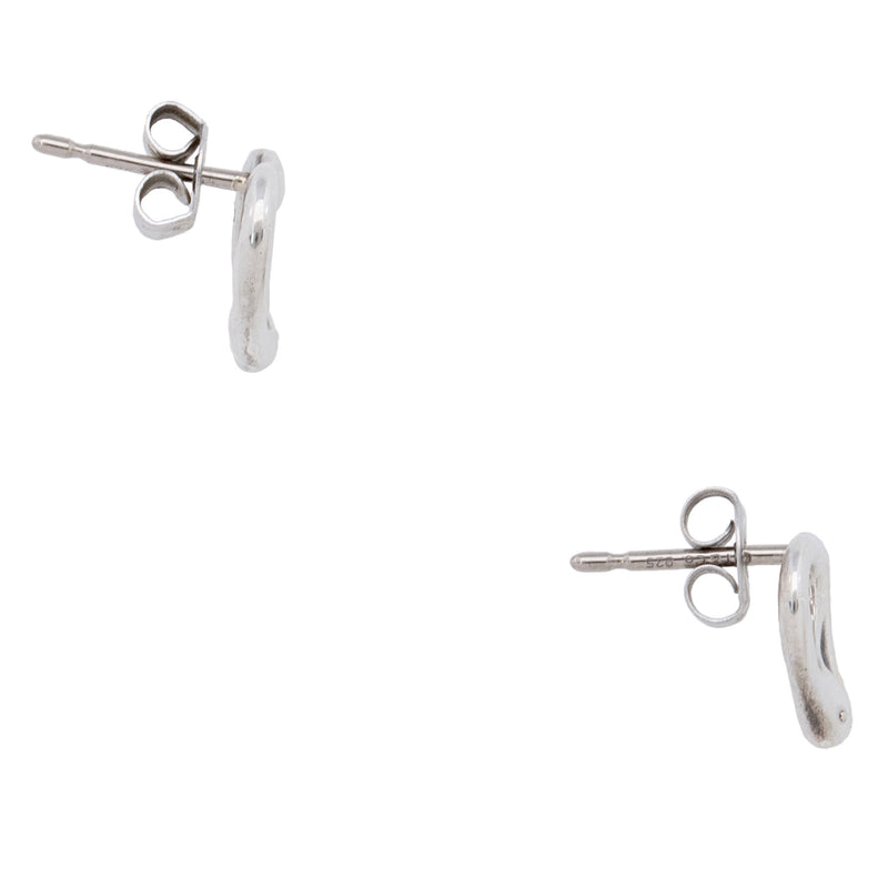 Tiffany Co. Elsa Peretti Sterling Silver Open Heart Stud Earrings SHF 636Gz9