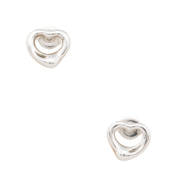 Tiffany & Co. Elsa Peretti Sterling Silver Open Heart Stud Earrings (SHF-A7d8VC)