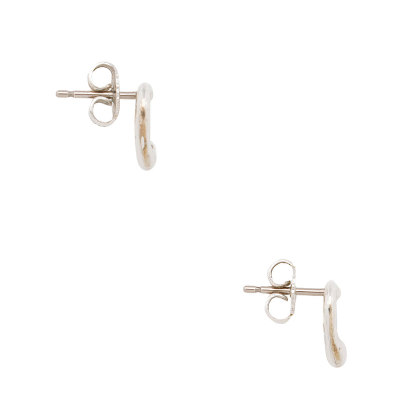 Tiffany & Co. Elsa Peretti Sterling Silver Open Heart Stud Earrings (SHF-A7d8VC)