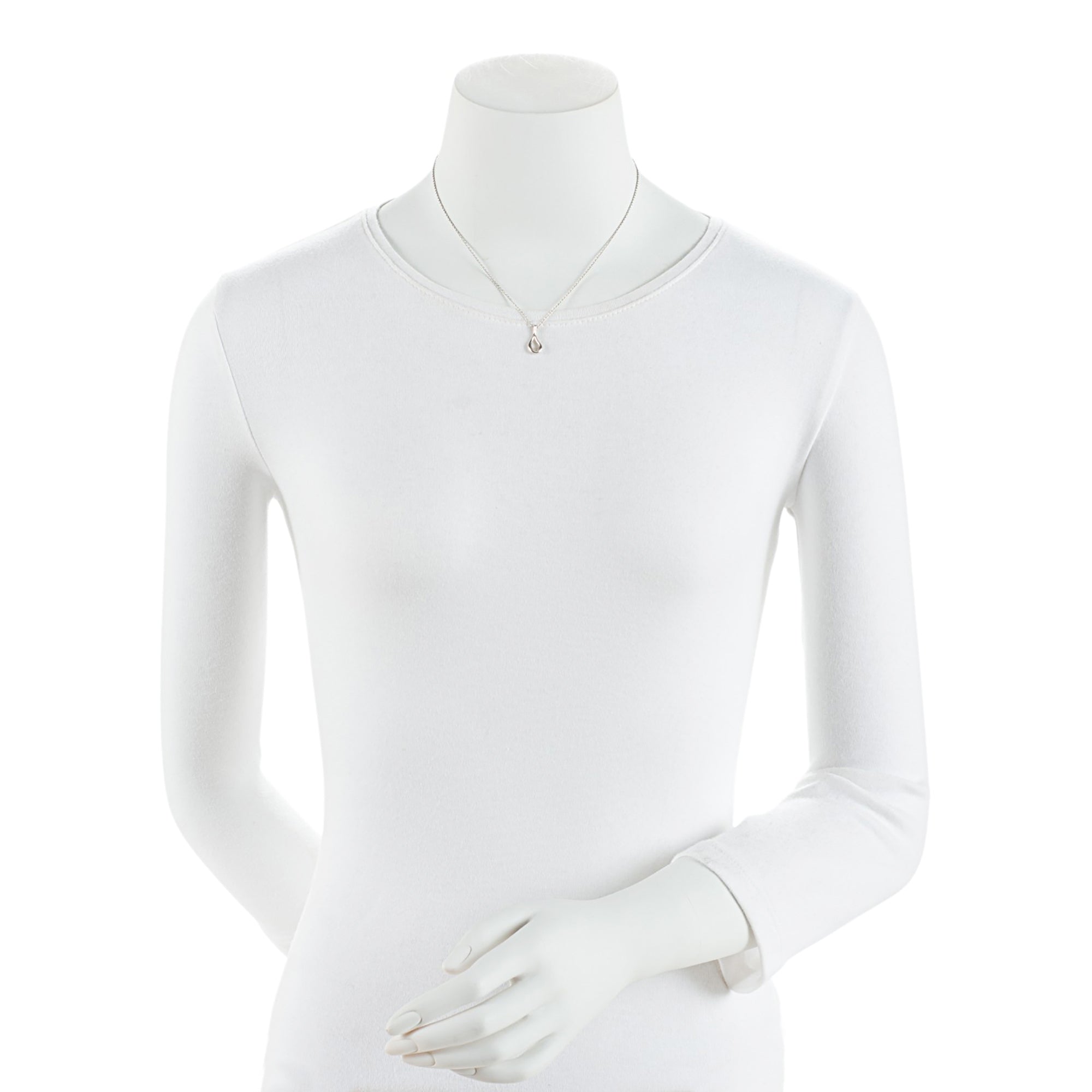 Tiffany & Co. Elsa Peretti Sterling Silver Open Teardrop Necklace