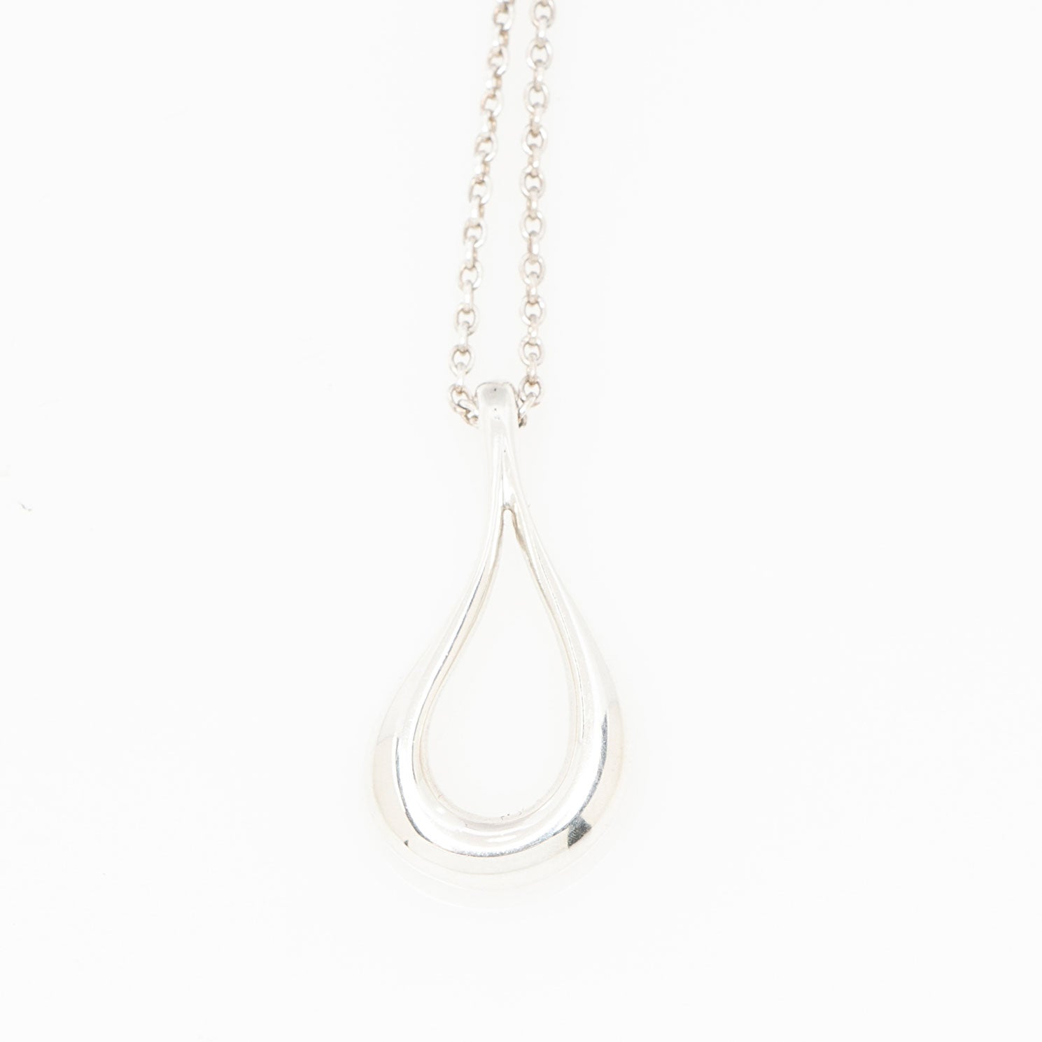 Tiffany & Co. Elsa Peretti Sterling Silver Open Teardrop Necklace