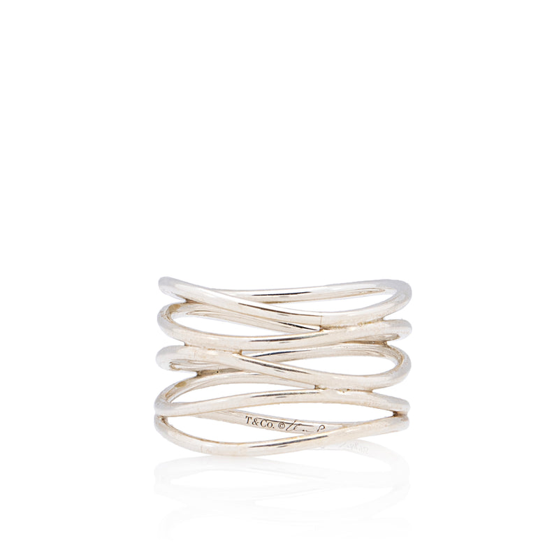 Tiffany Co. Elsa Peretti Sterling Silver Wave 5 Row Ring Size 7 1 2 SHF jSyJdd