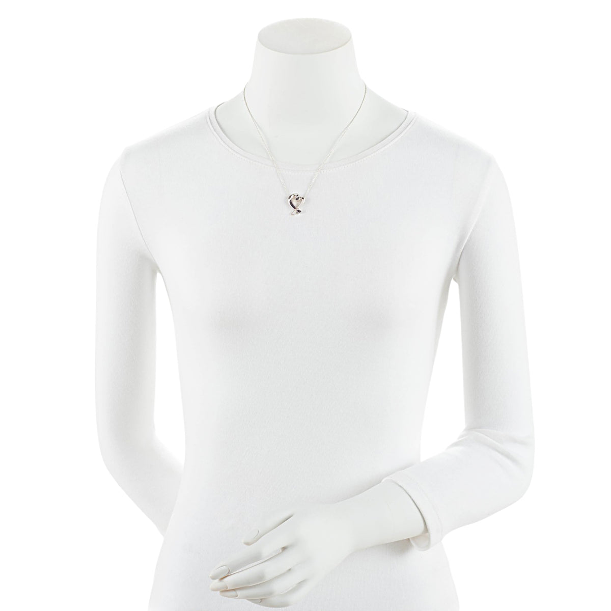 Tiffany & Co. Paloma Picasso Sterling Silver Diamond Loving Heart Necklace