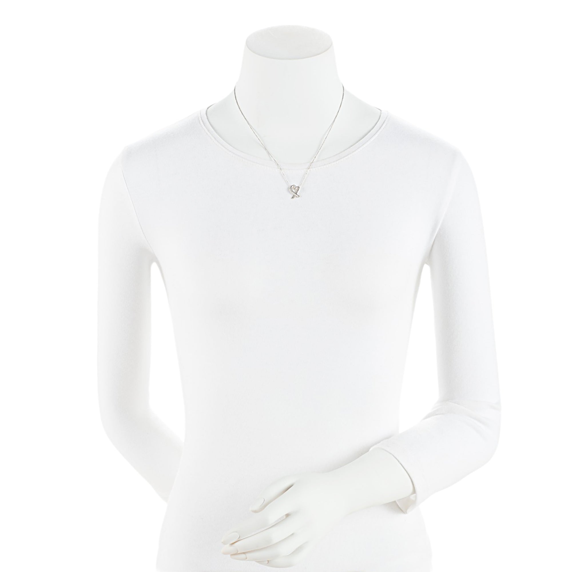 Tiffany & Co. Paloma Picasso Sterling Silver Loving Heart Necklace (SHF-IXtinf)