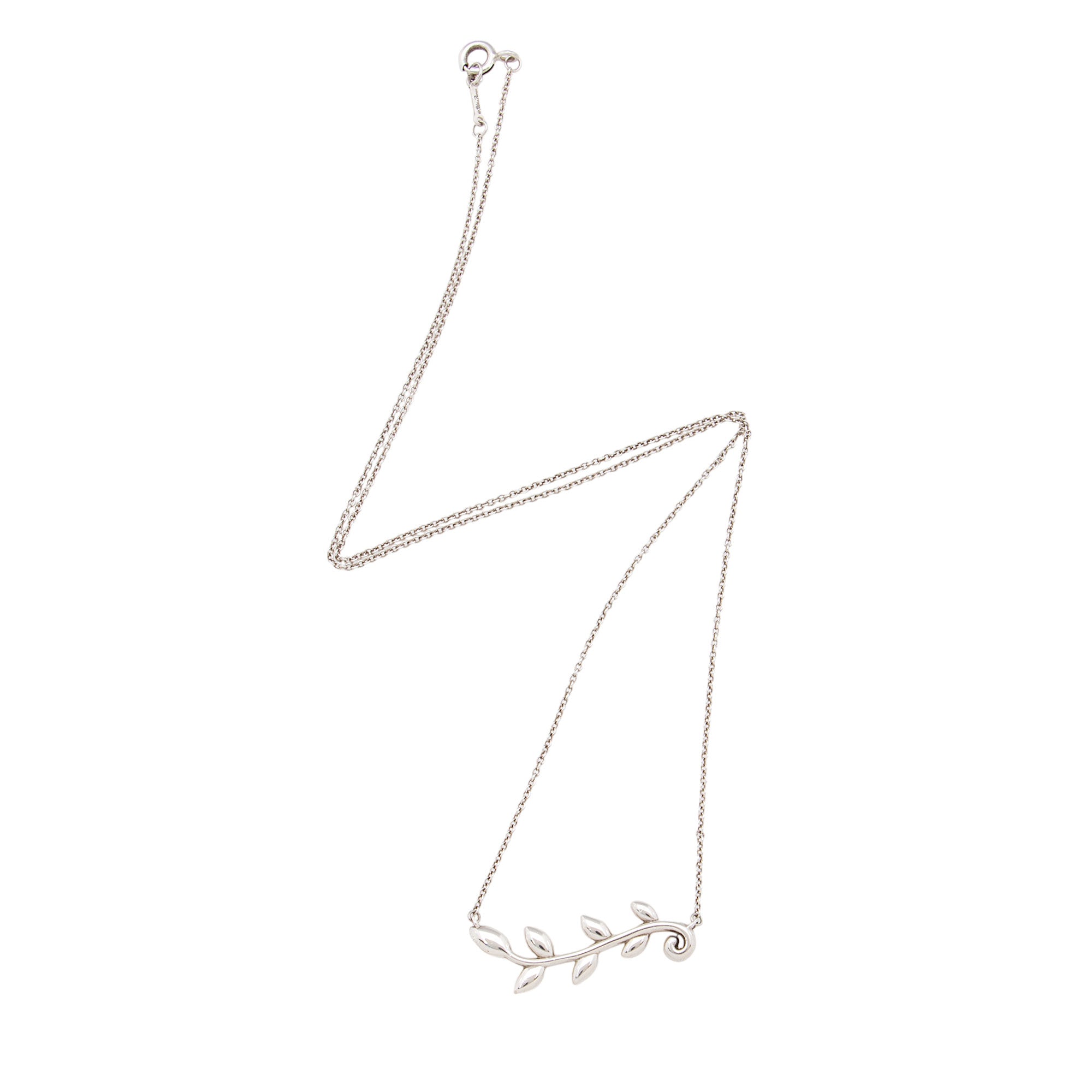 Tiffany & Co. Paloma Picasso Sterling Silver Olive Leaf Vine Necklace (SHF-jat5Zf)