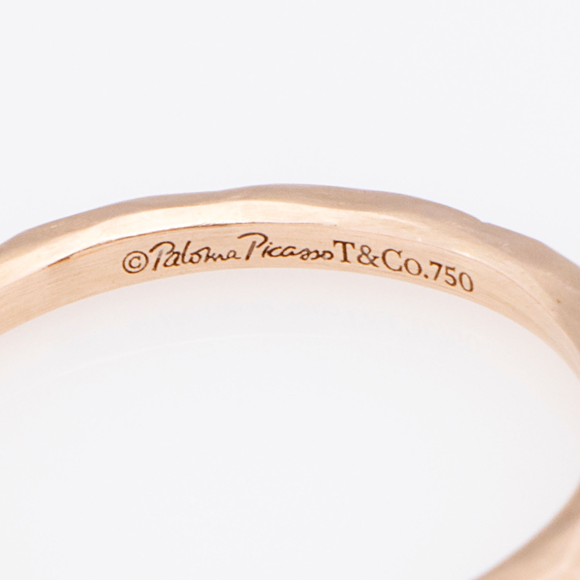 Tiffany & Co. Paloma Piccaso 18k Rose Gold Diamond Hammered Ring - Size 6