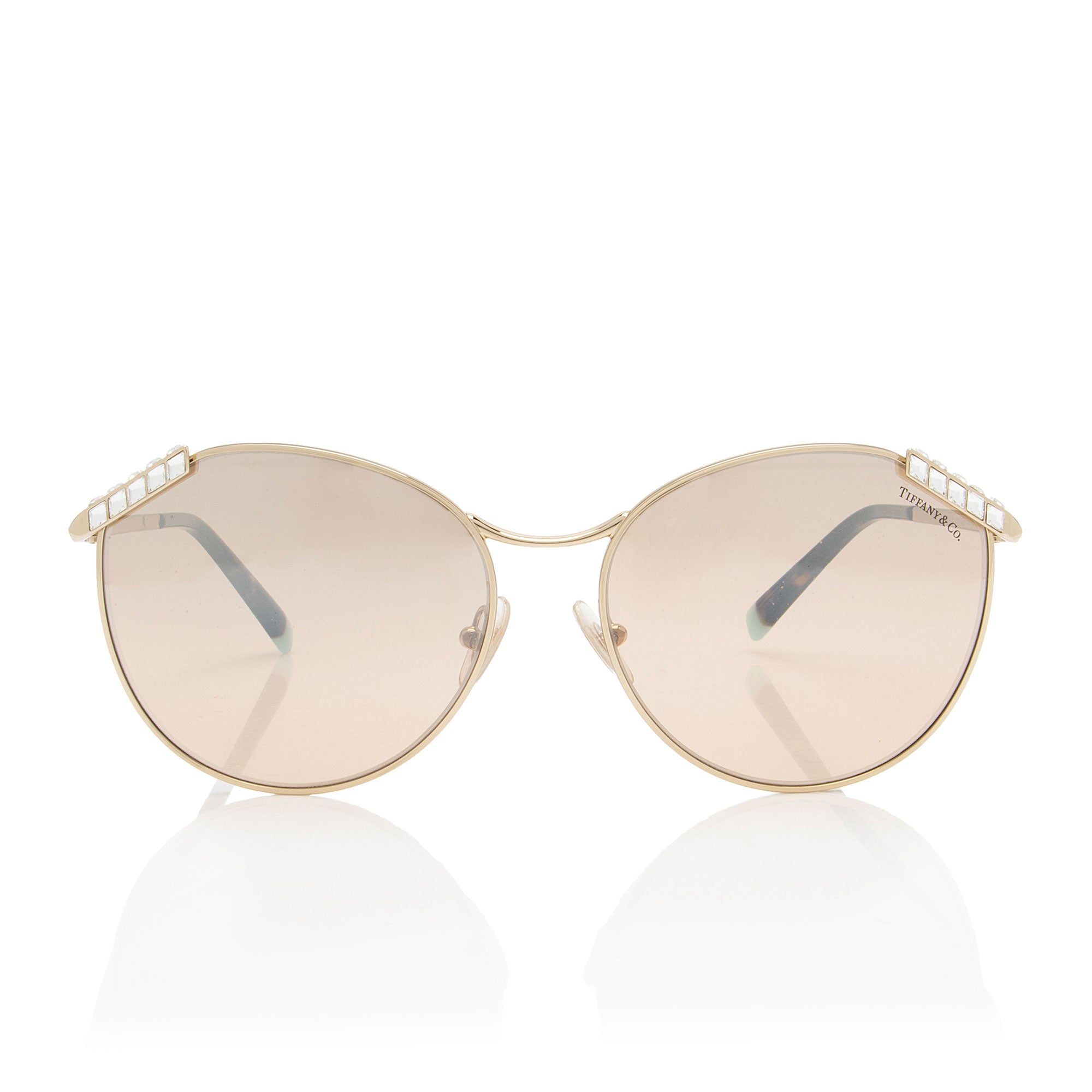 Tiffany & Co. Round Crystal Tiffany T Sunglasses