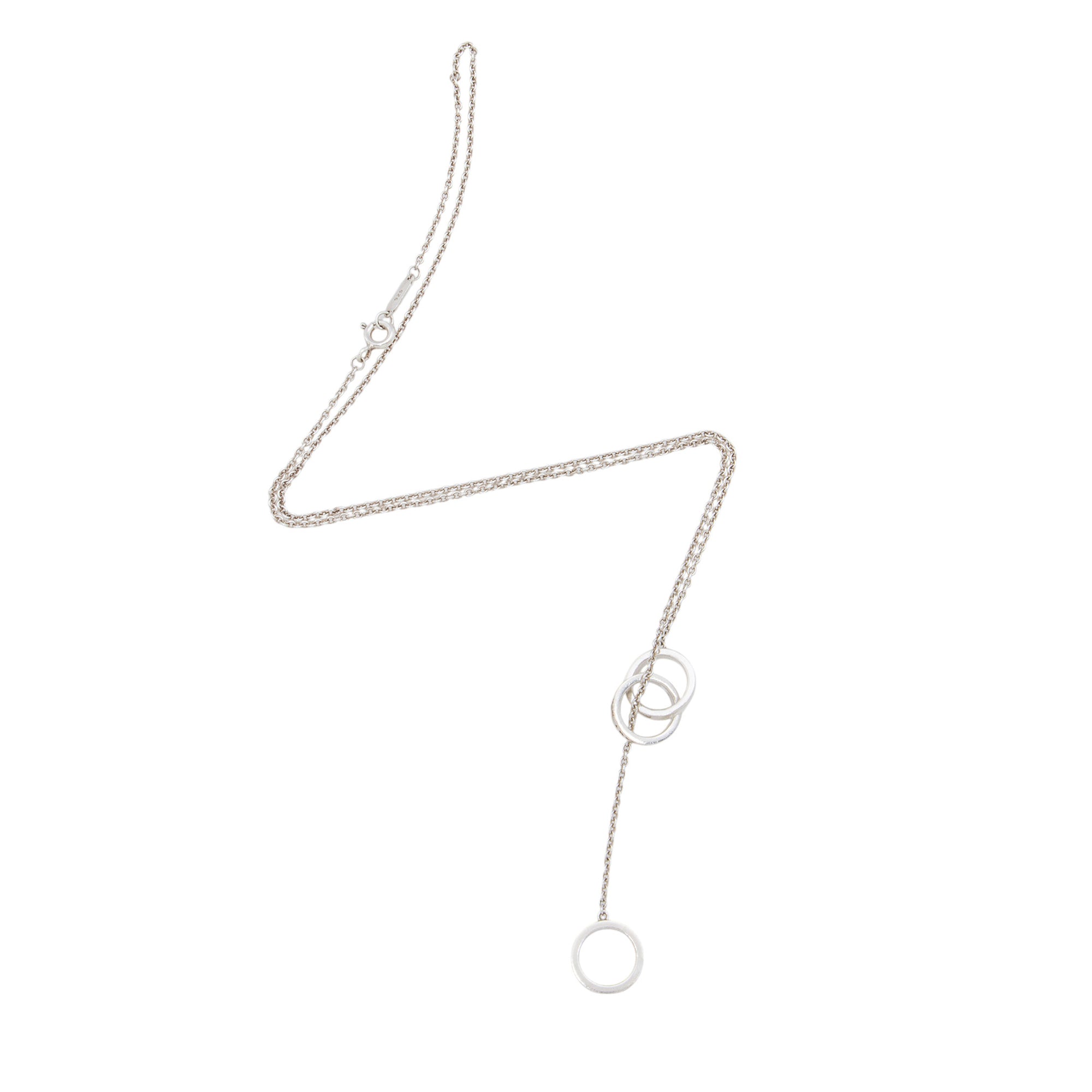 Tiffany & Co. Sterling Silver 1837 Interlocking Circles Lariat Necklace