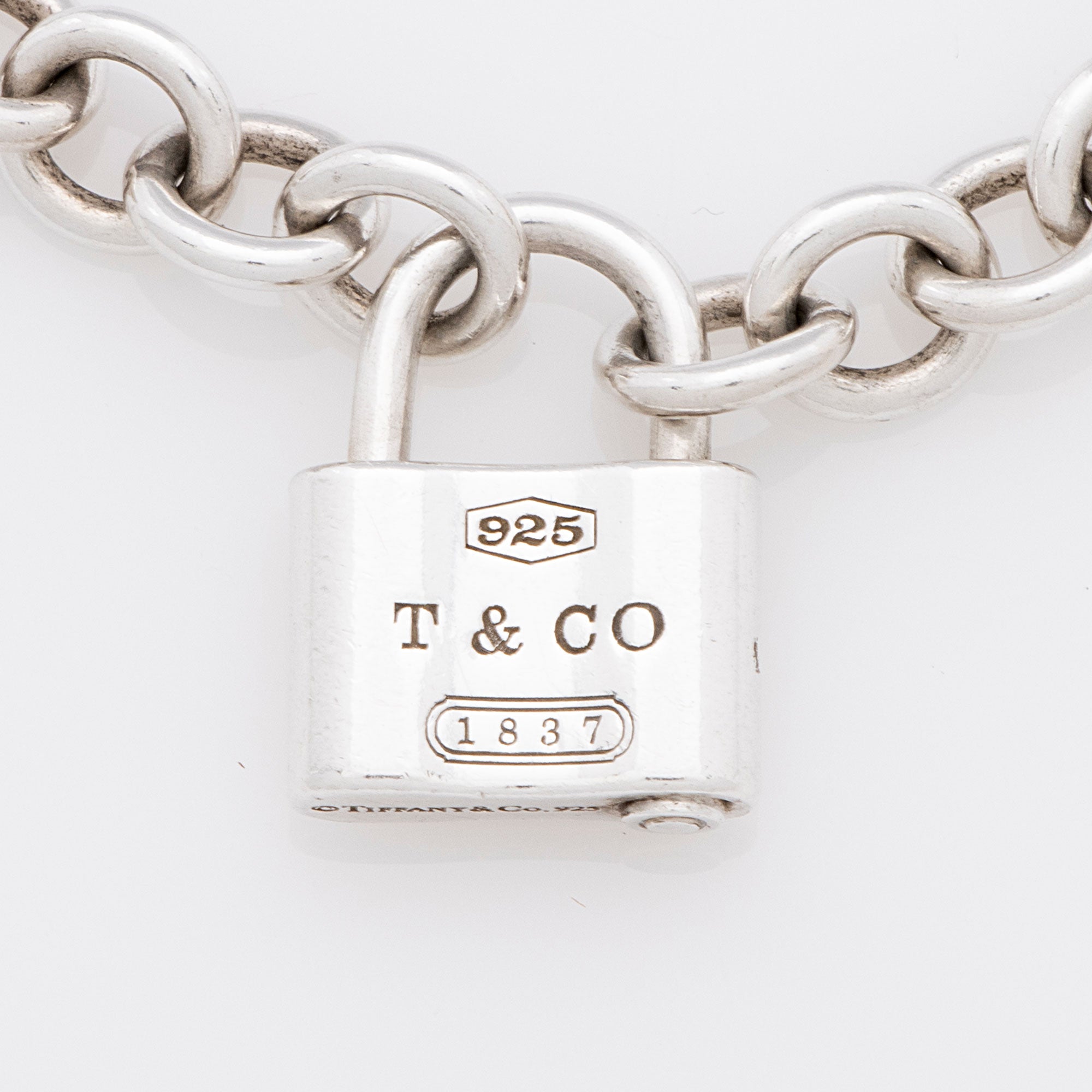 Tiffany & Co. Sterling Silver 1837 Padlock Chain Necklace