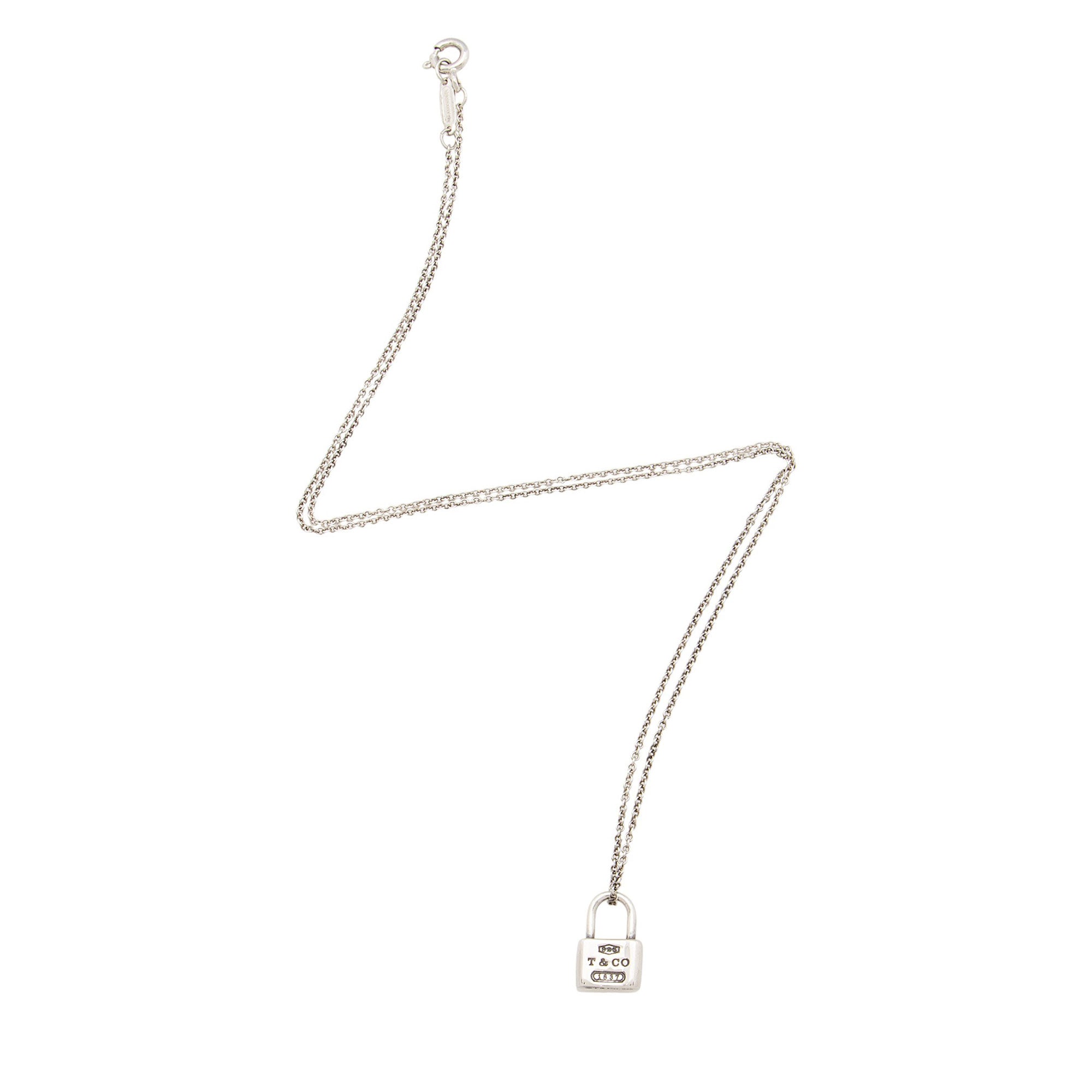 Tiffany & Co. Sterling Silver 1837 Padlock Small Necklace