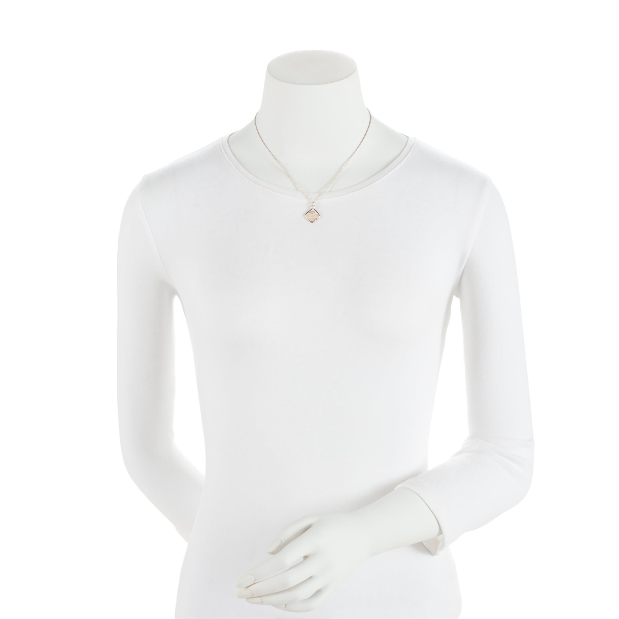 Tiffany & Co. Sterling Silver 1837 Square Pendant Necklace (SHF-saNIdK)