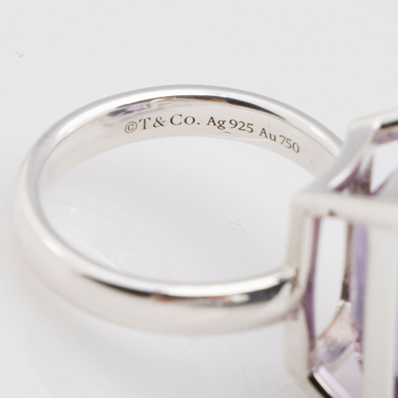 Tiffany & Co. Sterling Silver 18k Gold Amethyst Love Bugs Cocktail Ring - Size 6 (SHF-RJctha)