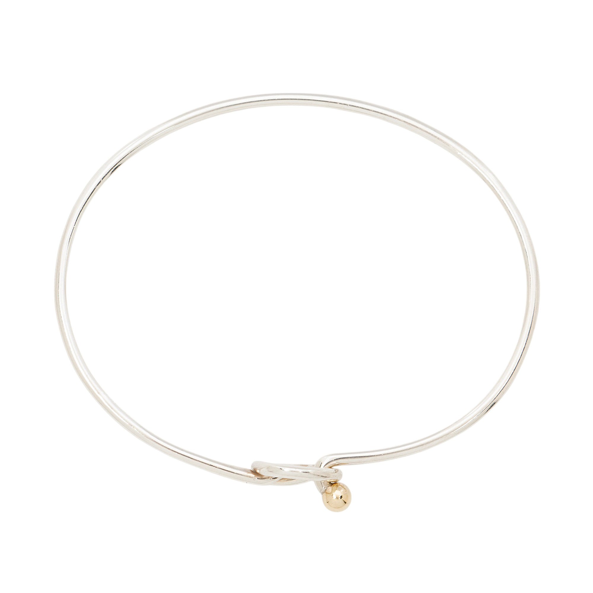 Tiffany & Co. Sterling Silver 18k Gold Love Knot Bangle