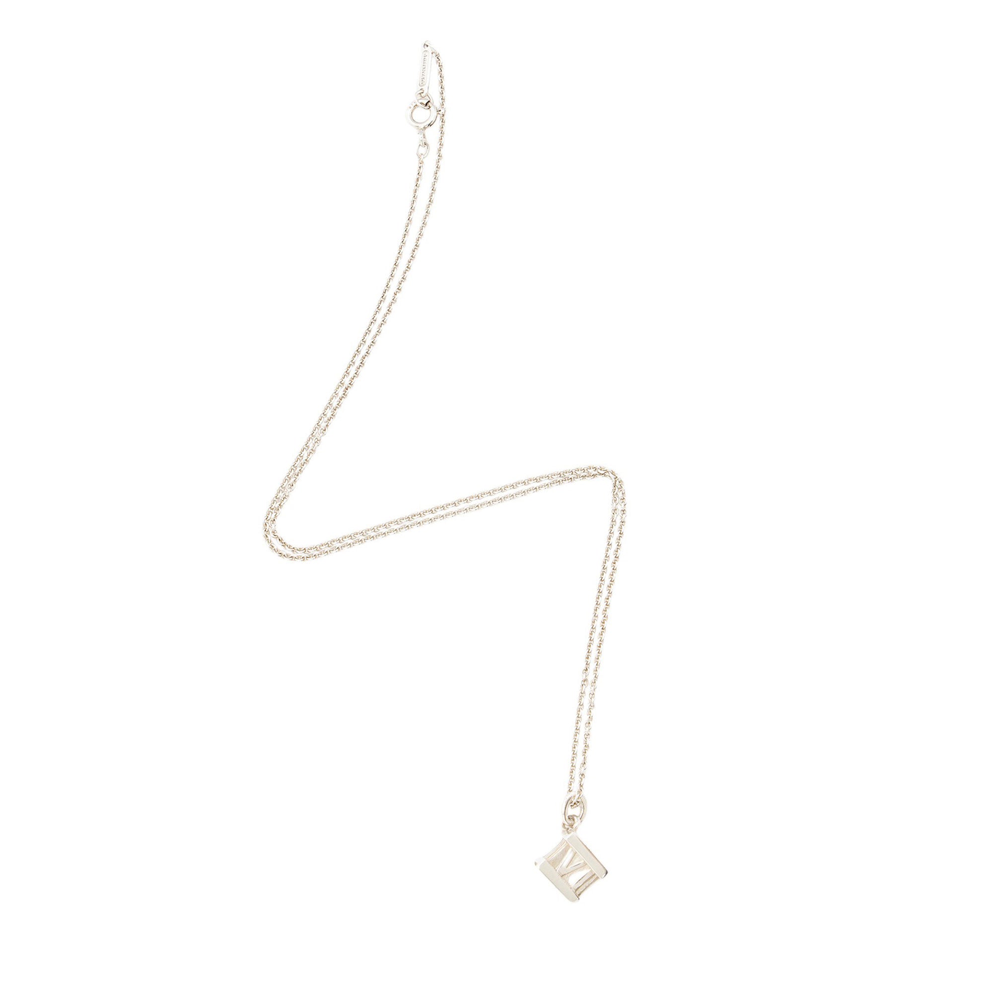 Tiffany & Co. Sterling Silver Atlas Cube Necklace