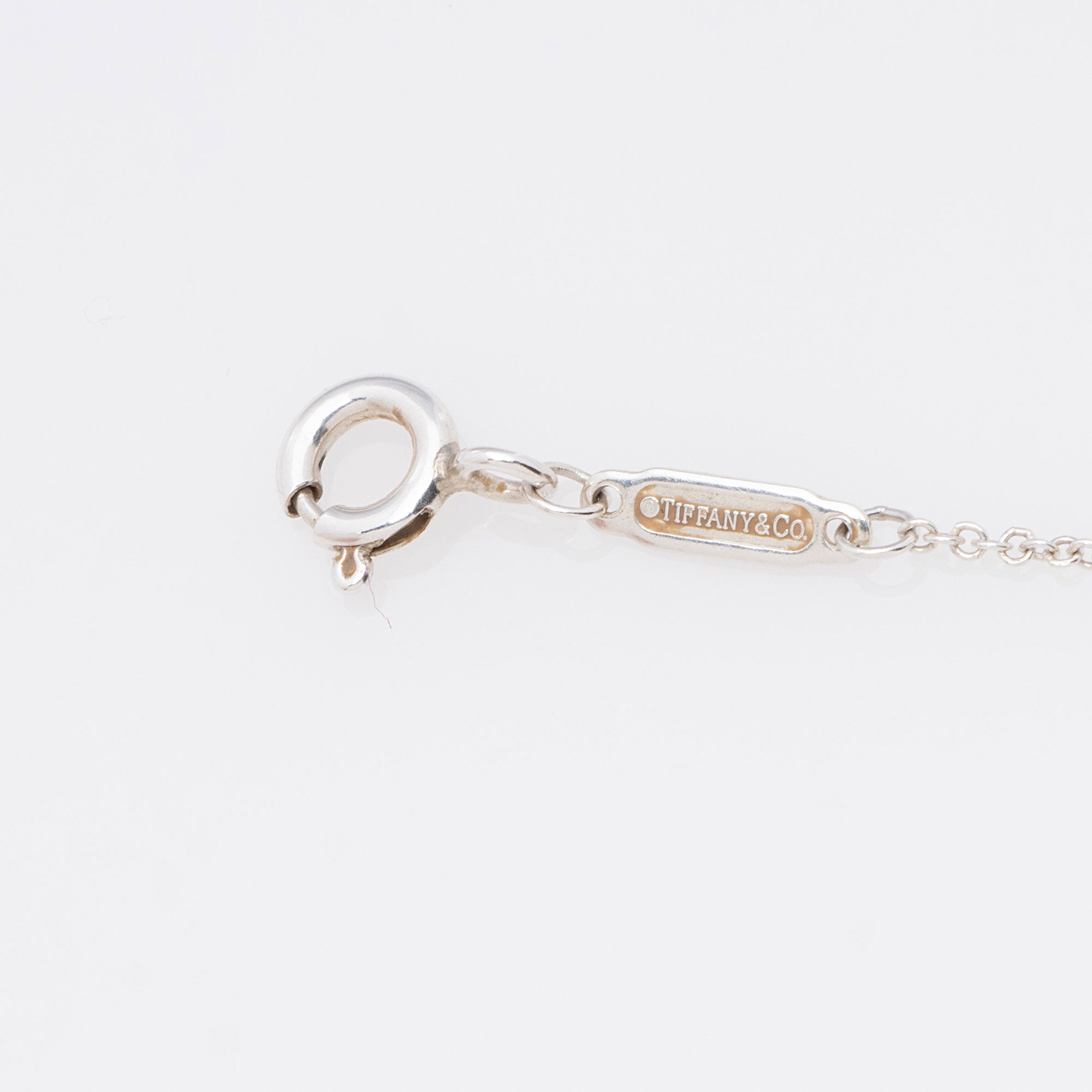 Tiffany & Co. Sterling Silver Diamond Enamel Return to Tiffany Double Heart Mini Necklace