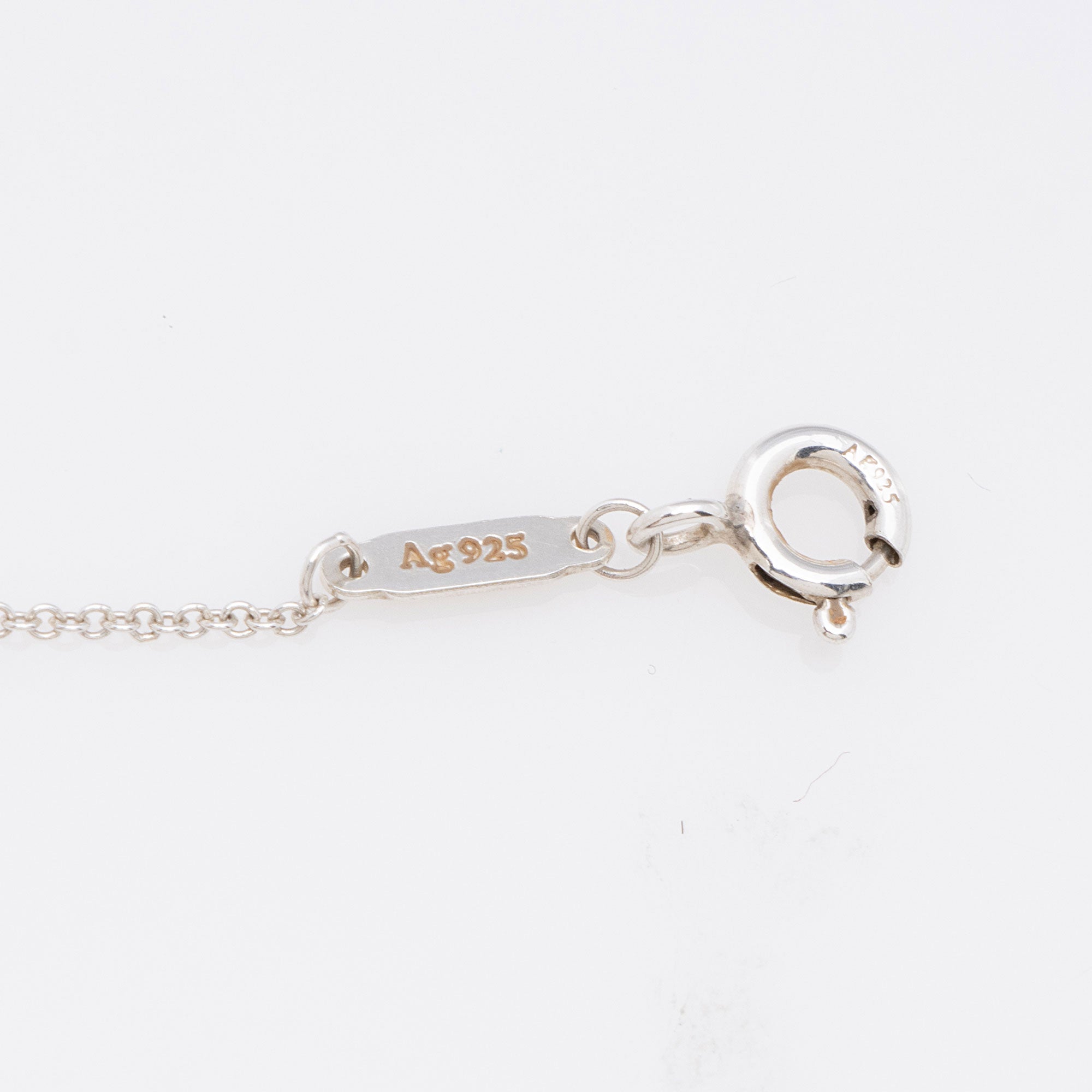 Tiffany & Co. Sterling Silver Diamond Enamel Return to Tiffany Double Heart Mini Necklace