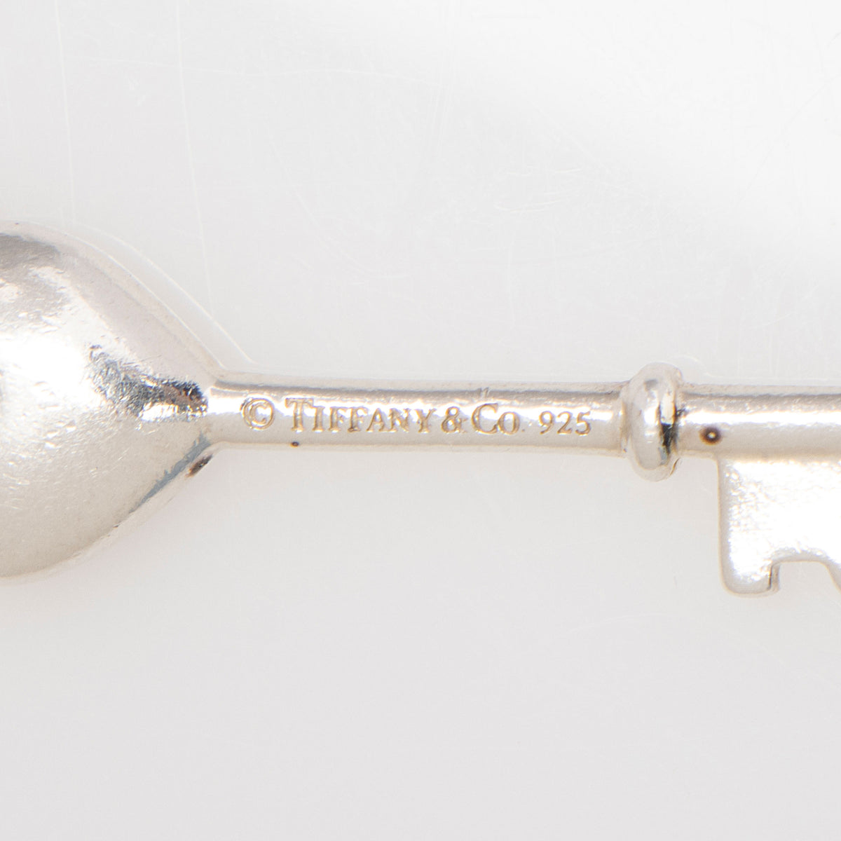 Tiffany & Co. Sterling Silver Diamond Heart Key Pendant