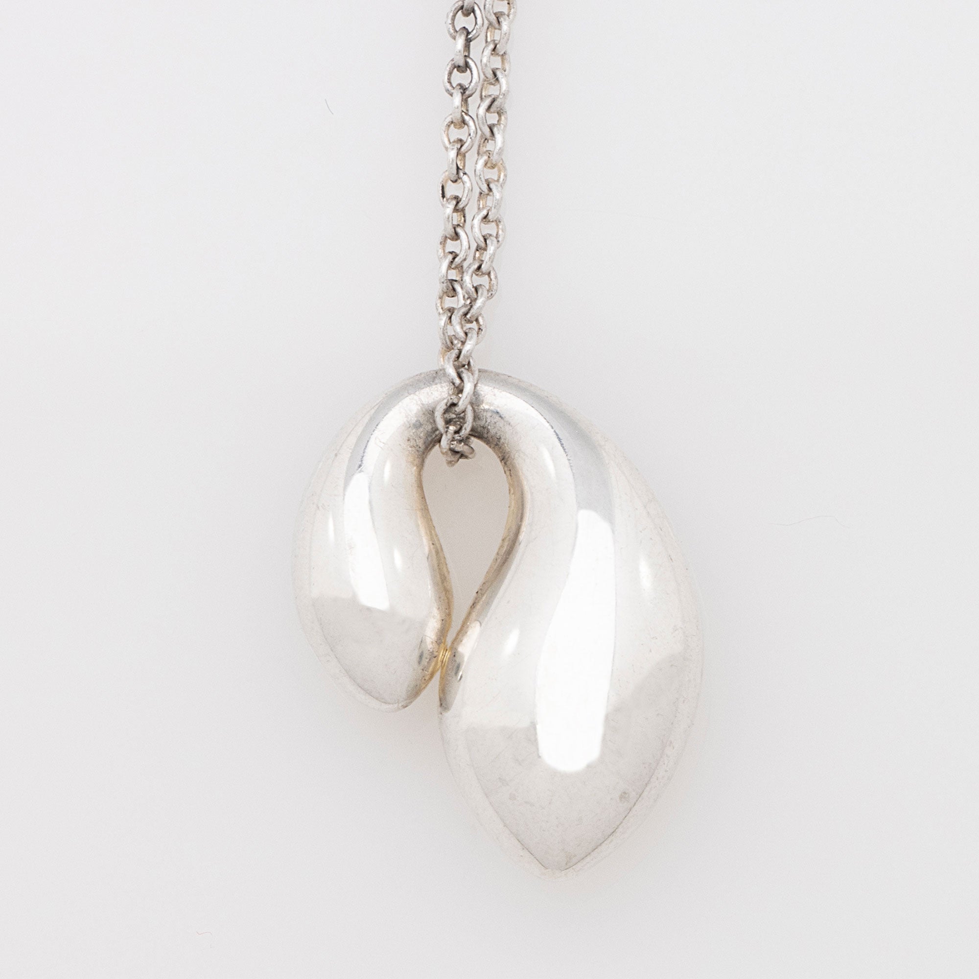 Tiffany & Co. Sterling Silver Elsa Peretti Double Teardrop Necklace (SHF-CNwdqE)