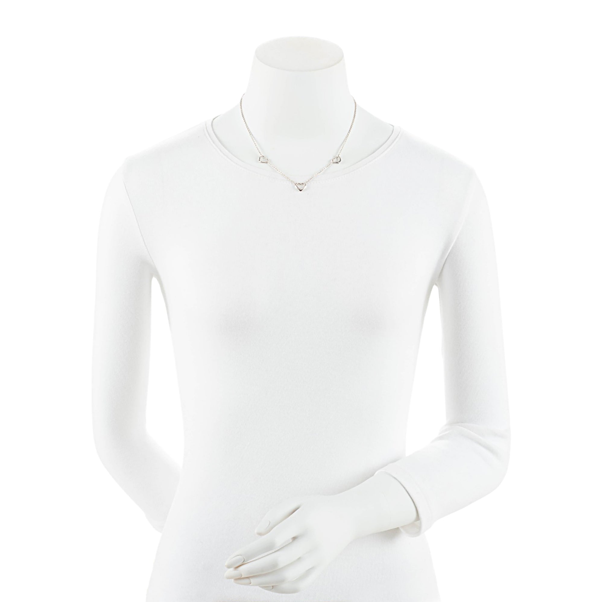 Tiffany & Co. Sterling Silver Elsa Peretti Triple Open Heart Necklace