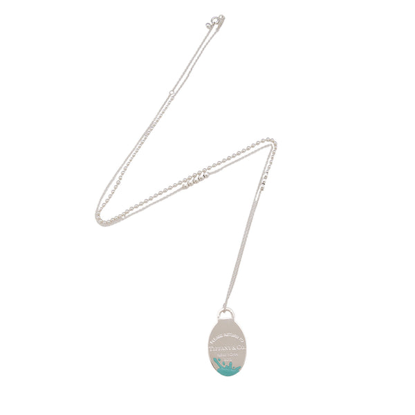 Tiffany & Co. Sterling Silver Enamel Color Splash Oval Pendant Necklace (SHF-9cHTBN)