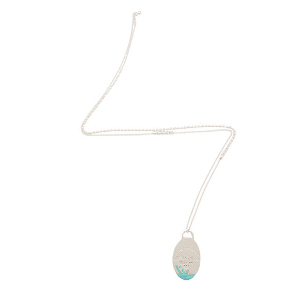 Tiffany & Co. Sterling Silver Enamel Color Splash Oval Pendant Necklace (SHF-2AtkSB)