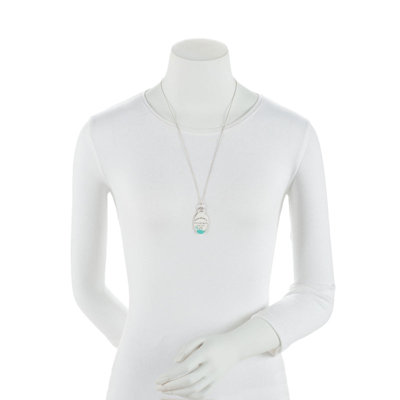 Tiffany & Co. Sterling Silver Enamel Color Splash Oval Pendant Necklace (SHF-3UZzRf)