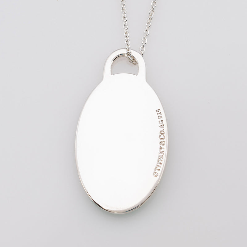 Tiffany & Co. Sterling Silver Enamel Color Splash Oval Pendant Necklace (SHF-KEcoEw)