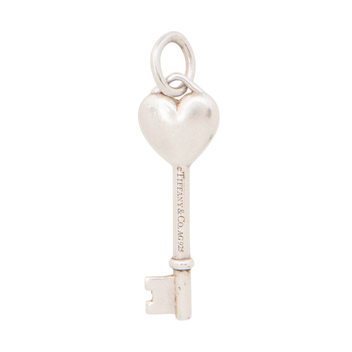 Tiffany & Co. Sterling Silver Enamel Heart Key Pendant