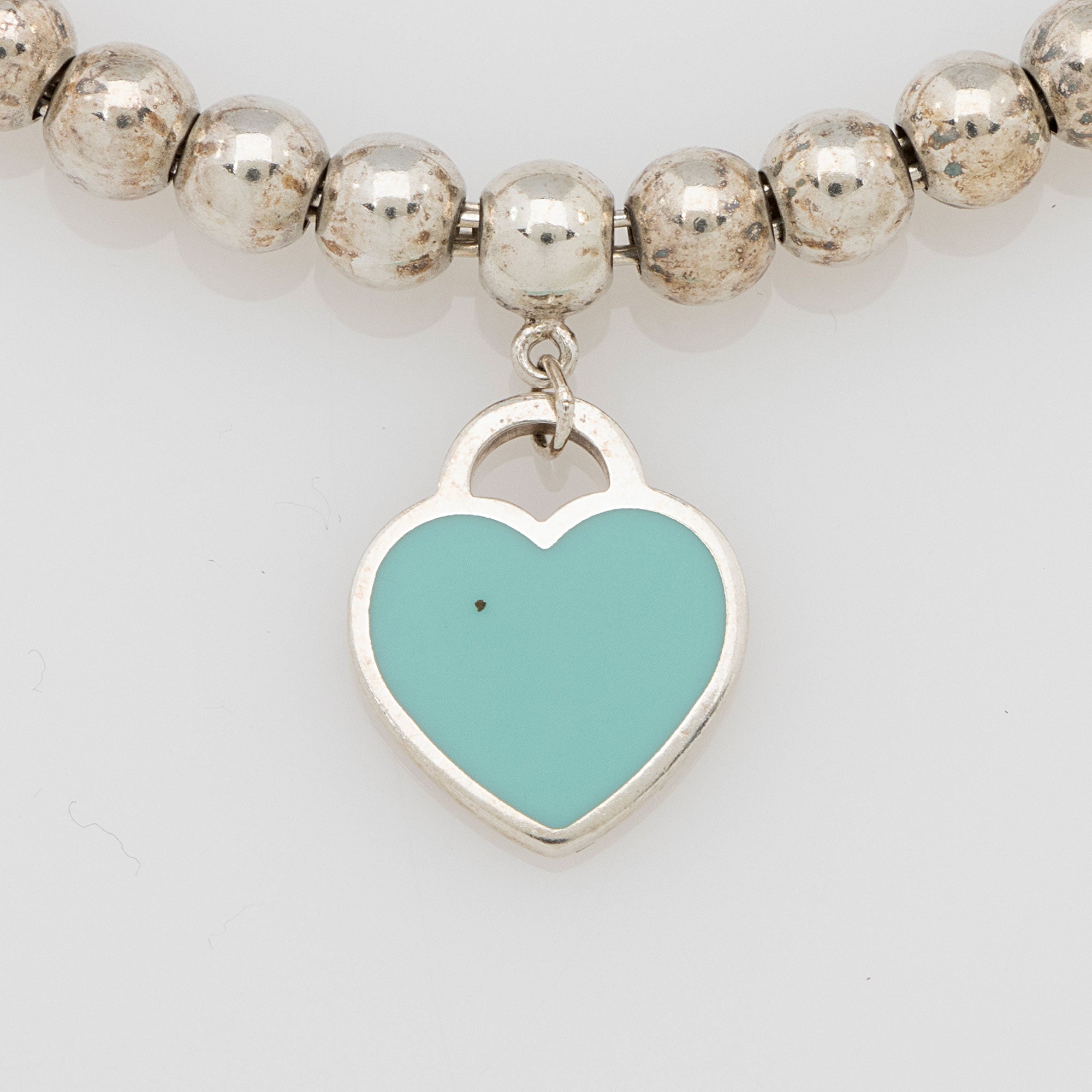 Tiffany & Co. Sterling Silver Enamel Return to Tiffany Heart Bead Bracelet (SHF-SEi4Q2)