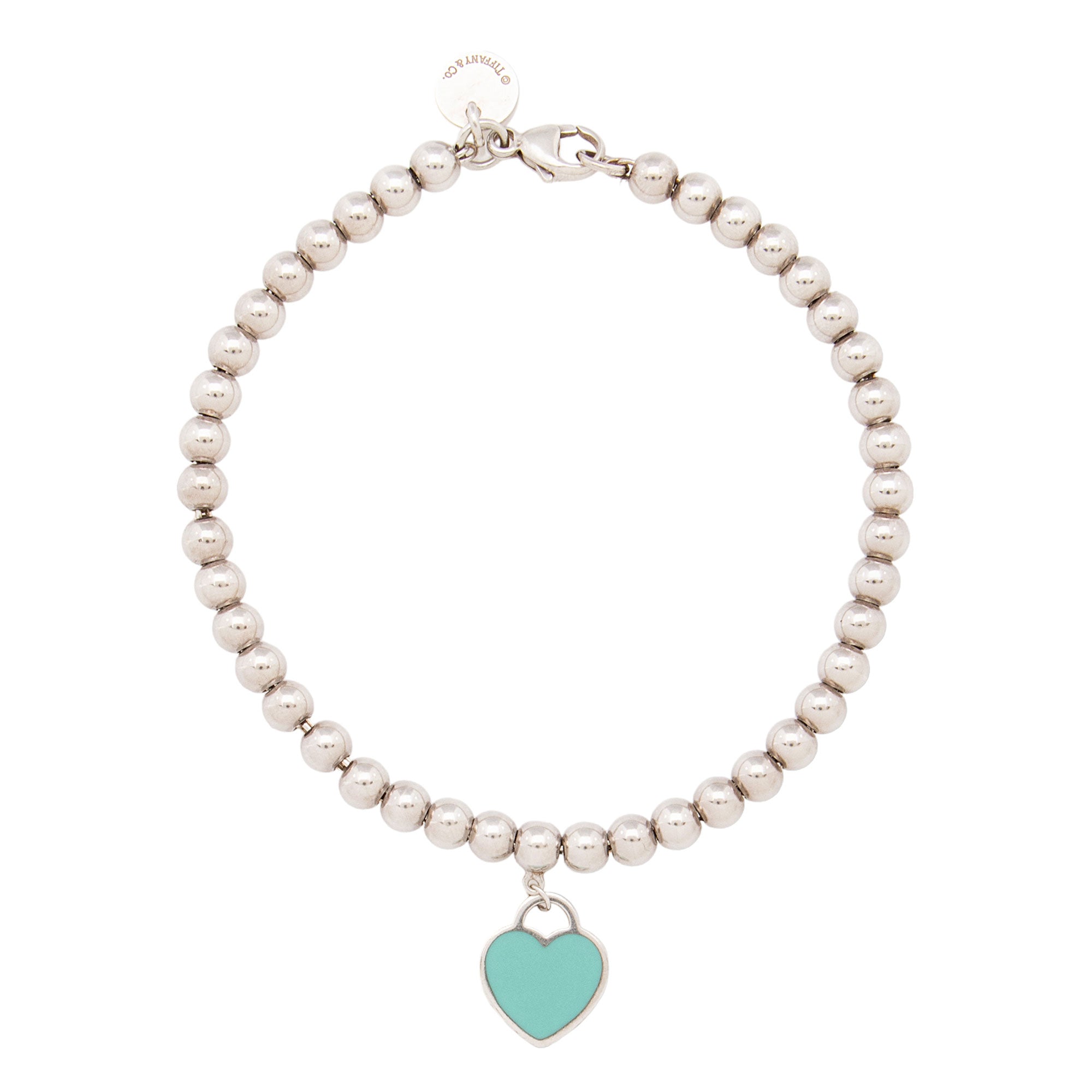 Tiffany & Co. Sterling Silver Enamel Return to Tiffany Heart Bead Bracelet (SHF-lNCnFs)
