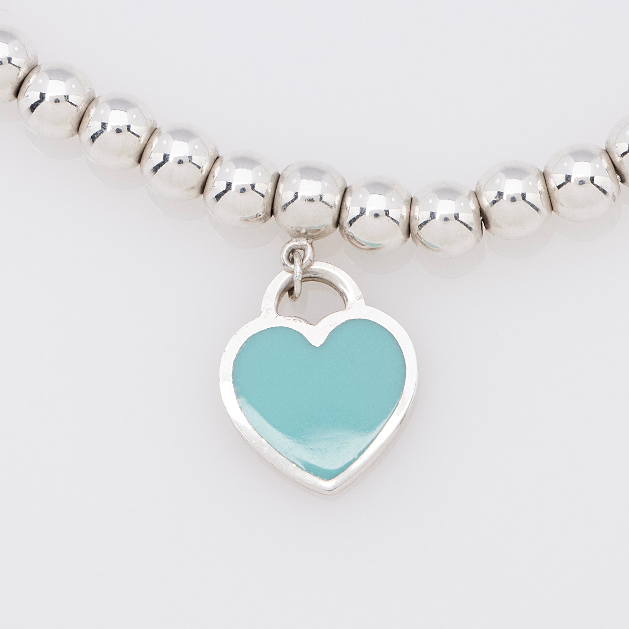 Tiffany & Co. Sterling Silver Enamel Return to Tiffany Heart Bead Neck