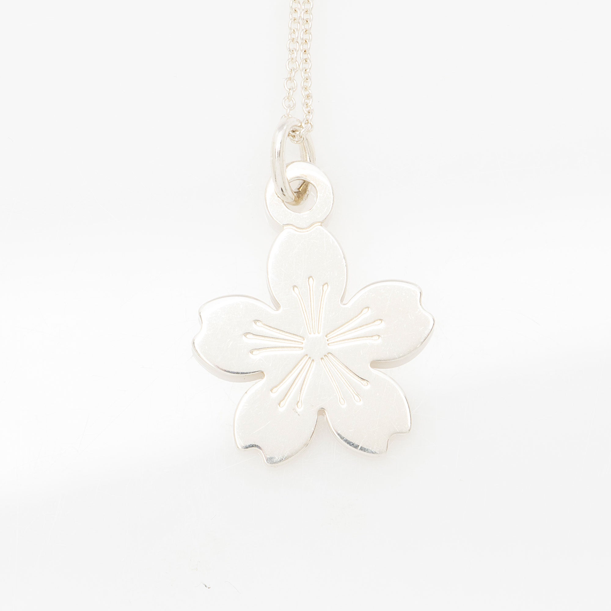 Tiffany & Co. Sterling Silver Go Women 2015 Sakura Cherry Blossom Necklace