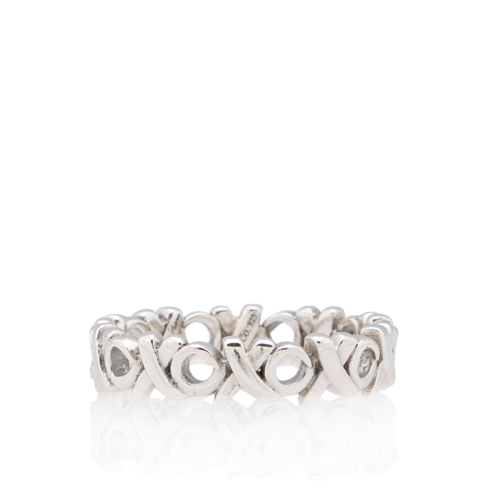 Tiffany & Co. Sterling Silver Graffiti XO Ring - Size 5 1/2 (SHF-68eEWa)