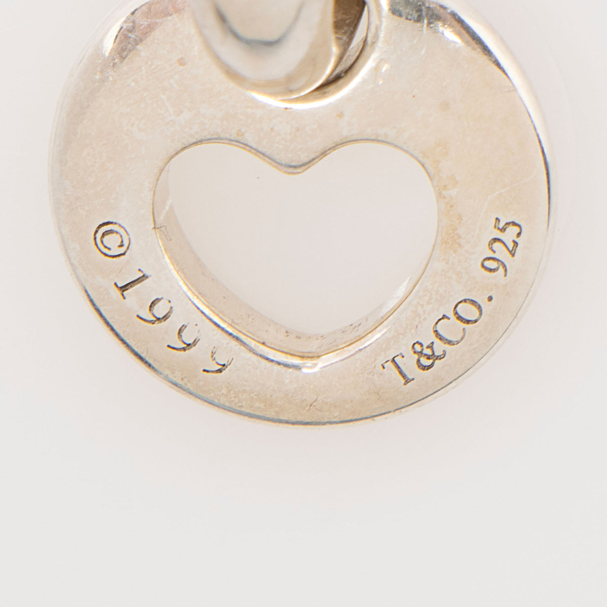 Tiffany & Co Sterling Silver Heart Cut Out Drop Earrings
