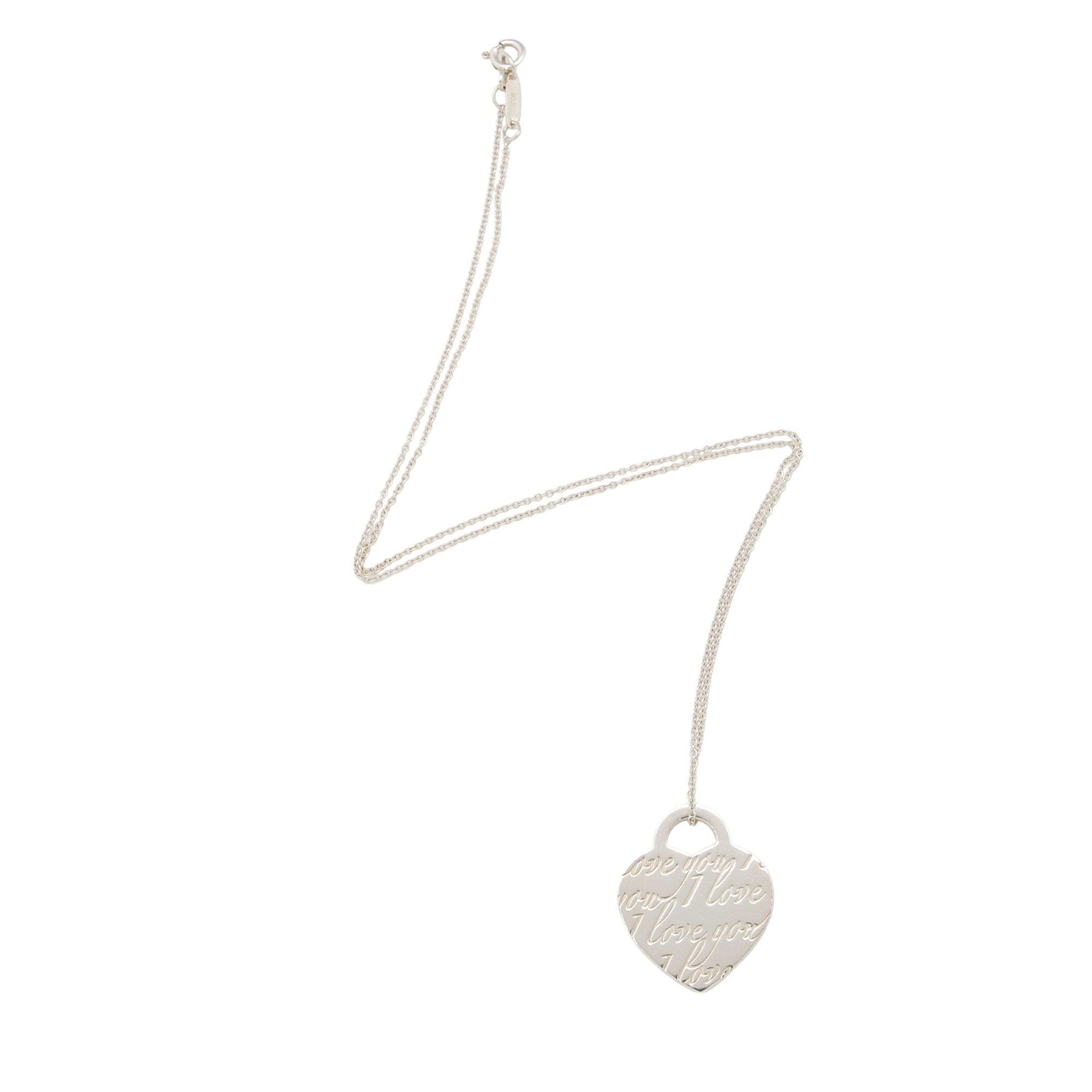 Tiffany & Co. Sterling Silver Heart I Love You Necklace (SHF-MoLFJH)