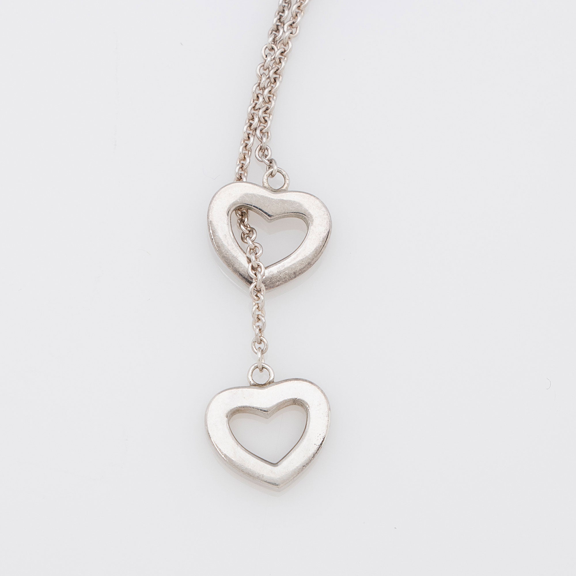 Tiffany & Co. Sterling Silver Heart Link Lariat Necklace (SHF-Ph9mhO)